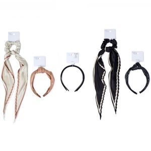 NWT 6 Piece Hair Bundle Hair Accessories Scrunchie Bow Satin Set New